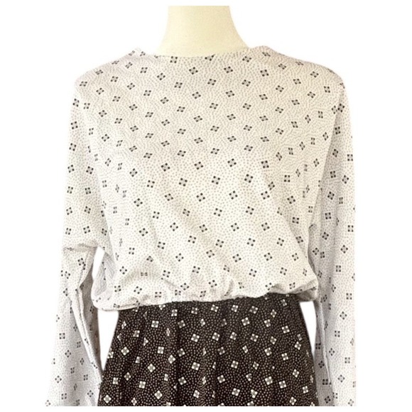 Vintage Manhattan Plaza Dress Black White Contrasting Women's 12 Modest 80s USA - Picture 2 of 8